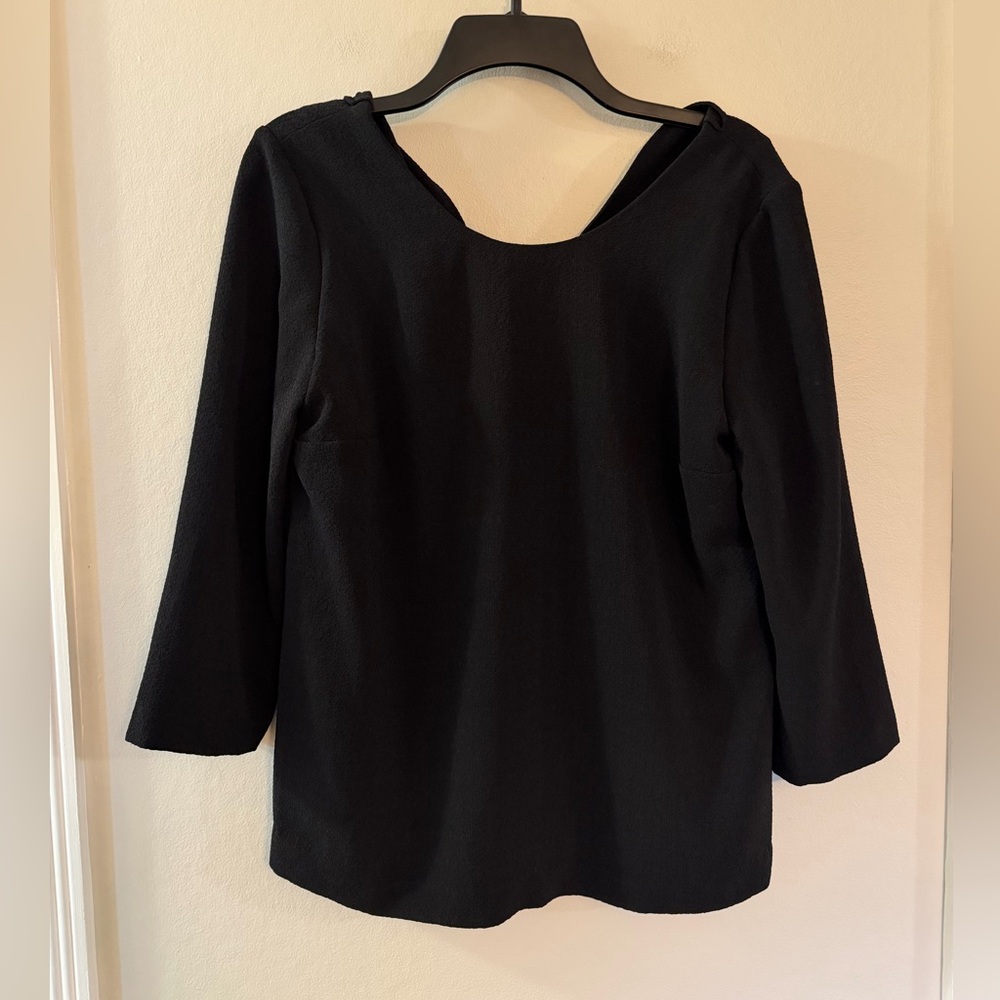 Sezane Black Long Sleeve Textured Blouse - Picture 3 of 11